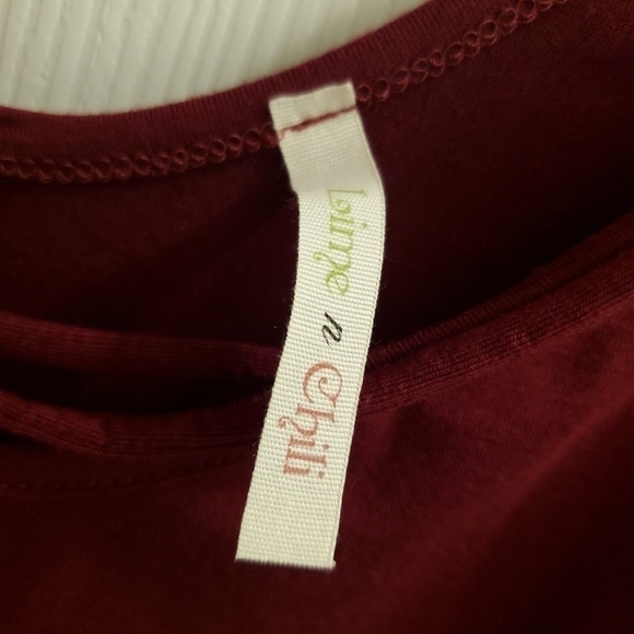 Lime N Chili dress strappy cold shoulder burgundy - Picture 3 of 5